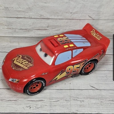 Disney Pixar Cars Lightning McQueen Talks Sounds Moving Eyes 14” Working - Image 1 of 4