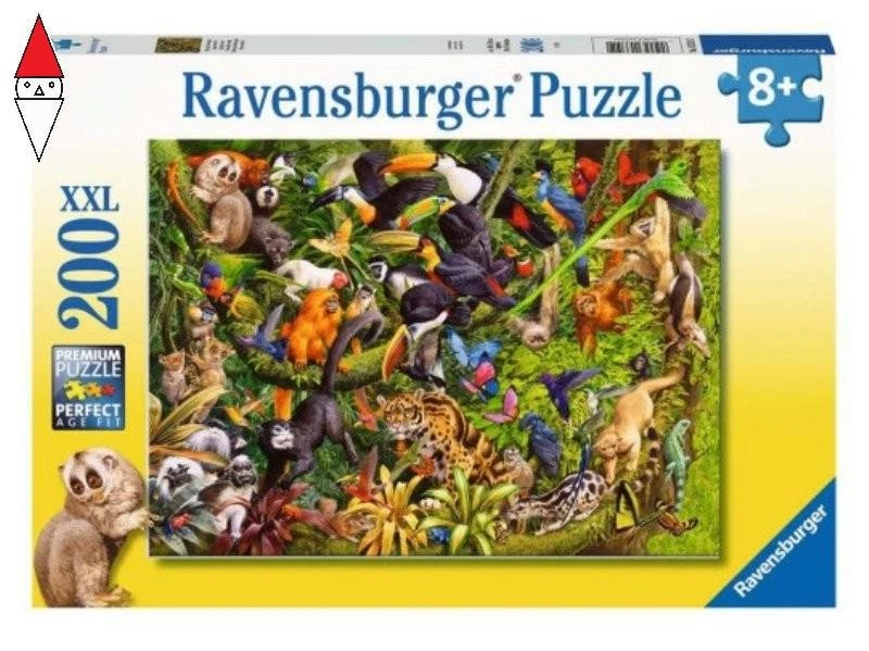 PUZZLE RAVENSBURGER PUZZLE 200 PZ XXL GIUNGLA VIVACE - Immagine 1 di 1