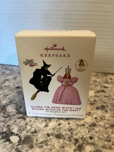 Hallmark Andenken Zauberer von Oz Glenda & böse Hexe Ornamente in Box - Bild 1 von 13