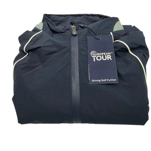 European Tour Damen marineblau wasserdicht Golfjacke klein Teflon Stoff Schutz - Bild 1 von 3