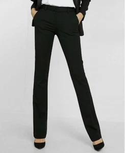 Express Womens Columnist Barely Boot Pants 8S Black Academia Citycore Office - Picture 1 of 8