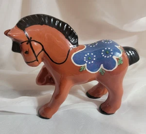 LRG ANTIKE SCHWEDEN KUNSTKERAMIK DEKO ERIK MORNILS NITTSJO handbemalt PFERD 7" - Bild 1 von 8