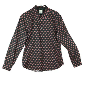 Paul Smith Camicia Uomo Bottoni Rana Psichedelica Made In Italy AOP Polsino Infradito Tg L - Foto 1 di 13