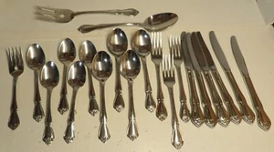 Vintage ONEIDA USA Arbor Rose True Rose Stainless Steel Flatware Lot Of 21 Pcs - Picture 1 of 24