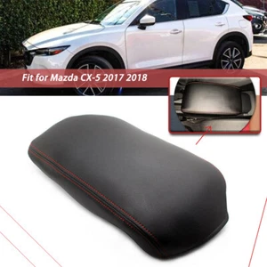 Black Leather For Mazda CX-5 CX5 2017 2018 Center Console Lid Seat Armrest Cover - Bild 1 von 1
