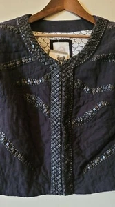 Neu mit Etikett Malvin Hamburg Damenblazer gesteppt schwarz Pailletten Jacke-Größe 6-8 - Bild 1 von 7