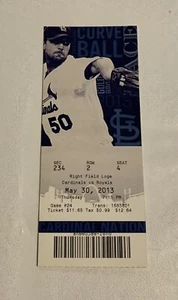 Michael Wacha MLB Debut Ticket Stub 5/30/2013 St. Louis Cardinals Royals May 30 - Picture 1 of 2