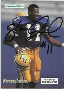 STEVE ISRAEL Autographed Signed 1992 Gridiron card Pitt Pittsburgh Panthers COA - Picture 1 of 1