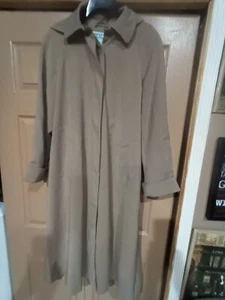 Weather Solutions Women's Long Brown Hooded Trench Coat Size 14W - Bild 1 von 3