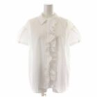 Yoko Chan 2021 Blouse Shirt Ruffle Short Sleeve 40 L White /Yi36 Women'S