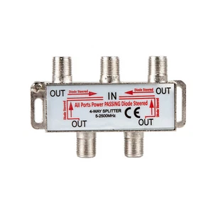 4 Way HD Digital 1Ghz High Performance Coax Cable Splitter for TV Antenna - Picture 1 of 2