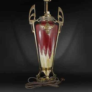 Vintage Jugendstil Urne als Lampe montiert - Bild 1 von 11