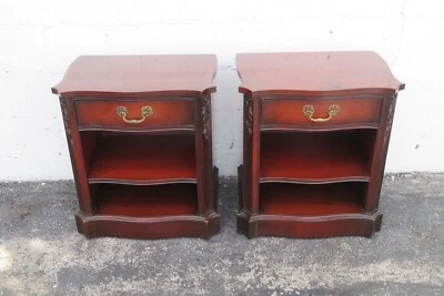 White Furniture Tall Large Nightstands End Side Bedside Tables a Pair 4894 - Image 1 of 4