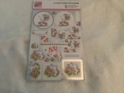Anita's Foiled Decoupage Sheet - "Happy Birthday Bear" Hallmark Docrafts - Image 1 of 2