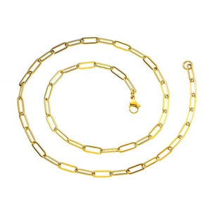 Collar de cadena con clip de oro de 18" - Joyería minimalista elegante y elegante - Imagen 1 de 5