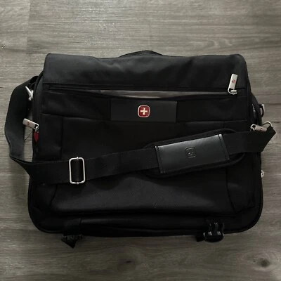 全新 Swiss Gear Wenger 便携式电脑包 黑色 带垫 肩带 — 第 1/4 张图片