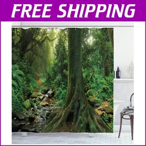 Forest Shower Curtain - Water Resistant Polyester with Stunning Woodland Print - Picture 1 of 6