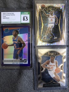 2020-21 Donruss Optic Immanuel Quickley Rated Rookie Purple Prizm Csg 8.5