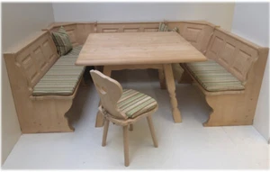 Eckbankgruppe Amberg System Amberg U-Bank, groß 4 Fuß-Tisch, Bauernstuhl - Bild 1 von 7