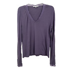 Gerard Darel Size 4 Top Purple Long Sleeves Sheer Accent At Neckline And Cuffs