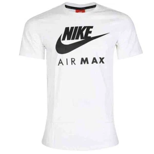 NIKE AIR MAX MEN'S CREW NECK T-SHIRT WHITE/BLACK RRP £30 - Picture 1 of 3