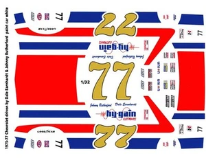 #77 Calcomanías de automóvil Dale Earnhardt hygain Chevy escala 1/32 Rutjerford - Imagen 1 de 2