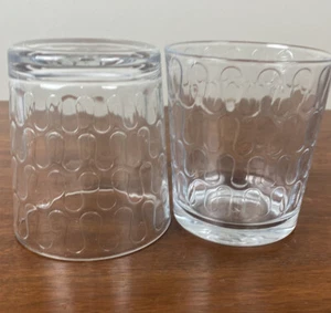 Circleware 4" Rocks Old Fashioned Glasses Loops Discontinued 11 oz Set of 2 EUC - Picture 1 of 12