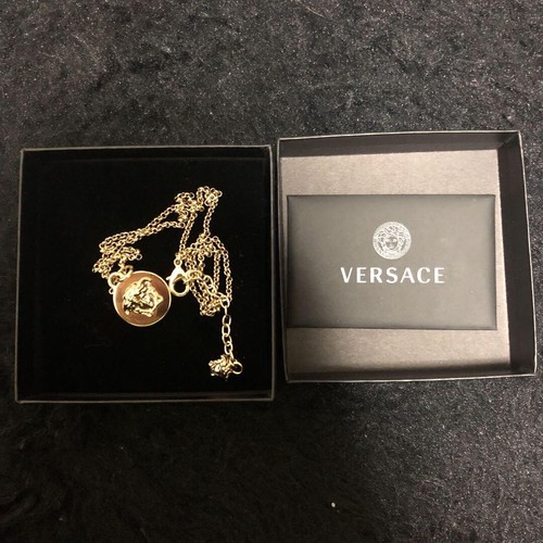 Versace collana oro medusa ciondolo LOGO 50 cm quasi nuova con scatola UOMO donna originale