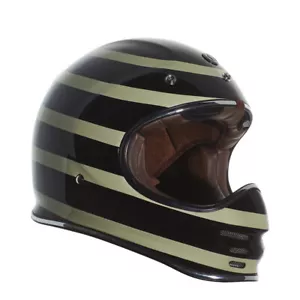 Motorcycle Bike Helmet Torc T3 Gloss Black Jail Break Retro MX Full Face XL - Foto 1 di 5