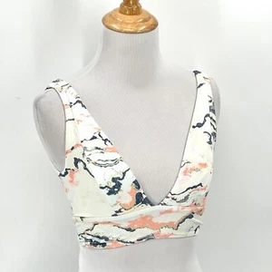 MAAJI Sunray Catcher Triangle Bikini Top Womens Small Gray Lace Up Marble Print - Picture 1 of 9