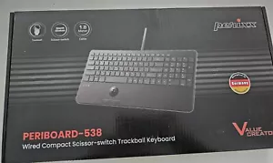 538 DE, Kompakte Kabelgebundene USB-Tastatur mit Trackball, Scherenmechanik-Tast - Bild 1 von 3