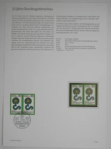 Bund Ministerkarte Typ IV 1977 Din A 5 Mi.Nr. 927 Bundesgartenschau - Picture 1 of 1