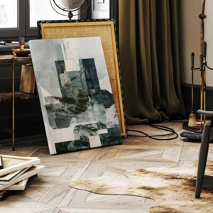 Green Tone Dark Painting Art Abstract Unframed Canvas Print Australian Wall Art - Bild 1 von 4