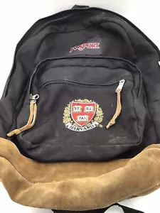 Jansport Backpack Harvard University Leather Suede Bottom Vintage Originals - Picture 1 of 5