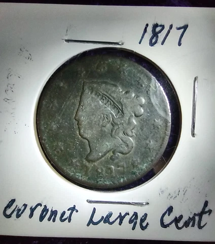 1817 Coronet Head Cent F+ copper U.S coin Cover