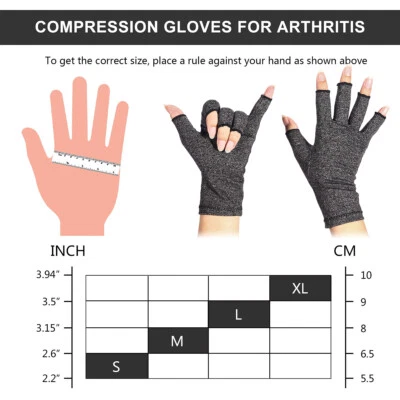 Arthritis Hand Compression Gloves Fingerless Breathable Moisture Wicking Fabric - Image 1 of 4