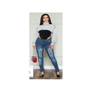 WAIST 33 INCHES SIZE 15 SKINNY JEANS STRETCH DISTRESSED DENIM 15-1 WG435 SZ15 - Picture 1 of 11