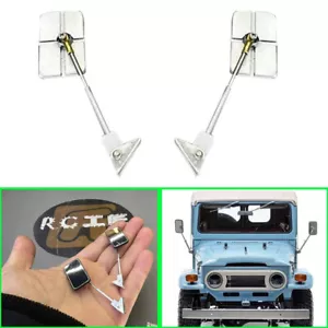1 paio specchietti retrovisori in metallo per auto cingolata 1/10 RC Traxxas RC4WD Fj40 - Foto 1 di 11
