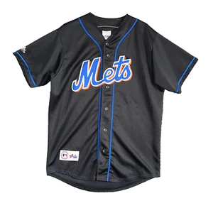 Majestic New York Mets Genuine Merchandise Jersey Mens Large Black Vintage *Read - Picture 1 of 13