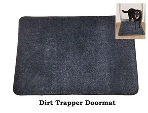 DOORMAT Dirt Trapper Door Mat in Dark Blue/Black Cotton pile with anti slip back - Picture 1 of 5