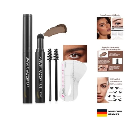 Augenbrauen Schablone Set, Dunkelbraun  Augenbrauenpuder, Multifunktional Aug... - Bild 1 von 4