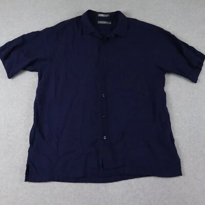 Daniel Cremieux Shirt Mens Large Lyocell/Linen Pocket Button Blue Short Sleeve - Image 1 of 4