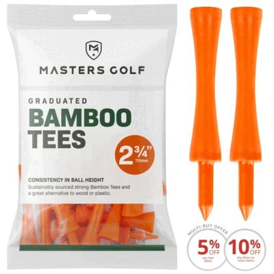 MASTERS ORANGE BAMBOO 2.75" GOLF CASTLE TEES / MULTIBUY DISCOUNT DEALS - Image 1 of 2