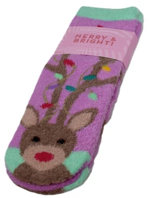 Calcetines de karité de reno Bath & Body Works antideslizantes alegre y púrpura brillante lavanda Foto 1 de 2