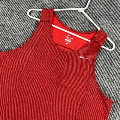 Camiseta sin mangas Nike Dri Fit para hombre grande roja a rayas sin mangas correr entrenamiento activo Foto 1 de 4