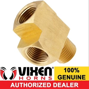 3/8"NPT MALE TO TWO 3/8"NPT FEMALE TEE/T/3-WAY BRASS FITTING F/PIPE/TANK VXA7638 - Picture 1 of 2