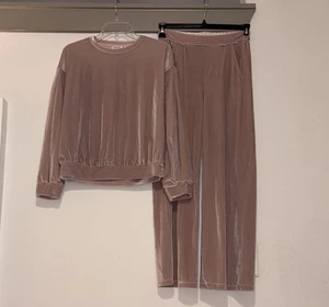Molo Maria/Alfa Velvet Sweatsuit In Petal Blush SZ 14 NWT - Picture 1 of 9