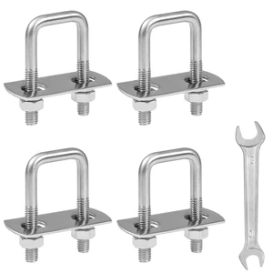 4 Stück M6 Vierkant-U-Bolzen, 25 mm (1") Innenbreite 50 mm (1,97") Länge, 304 Edelstahl - Bild 1 von 5