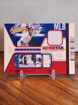 2004 Fleer Authentix - Alex Rodriguez Red /50 Rangers - Image 1 of 2