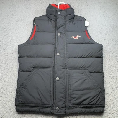 Hollister Vest Mens Medium Puffer Quilted Sleeveless Jacket Winter Warm Lined - Image 1 of 4